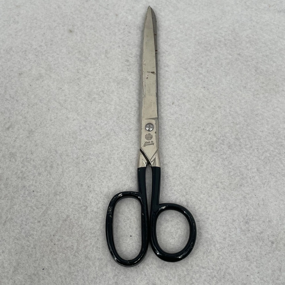 Vintage Made in Germany Tailoring Shears Black Handle Fabric Scissors 9.25 inch